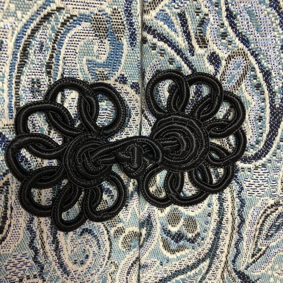 Trina Turk Los Angeles Palm Springs Paisley Peacock Fur Cuff Jacket Sz 10 - Picture 8 of 12